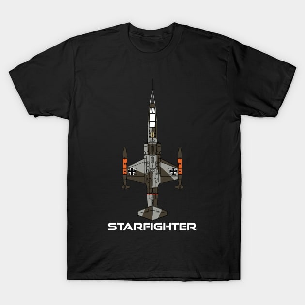 Lockheed F-104 Starfighter (Germany) T-Shirt by BearCaveDesigns